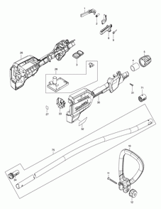 Page 2 Diagram and Parts List for XRU13Z  Makita Trimmer