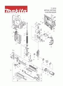 Page 1 Diagram and Parts List for BPT350Z Type 1 Makita Nailer