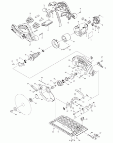 Page 1 Diagram and Parts List for XSH01PT  Makita Saw