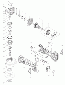 Part Location Diagram of 158237-4 Makita Grip 36 Cplt.