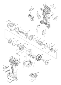 Fig-0 Diagram and Parts List for DTWA100Z Type-1 Makita Impact Driver