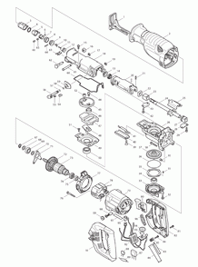 Page 1 Diagram and Parts List for JR3070CTZ  Makita Saw