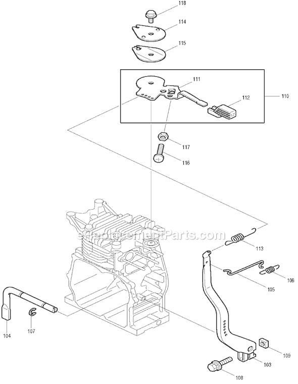 Page E Diagram and Parts List for EW300TR  Makita Water Pump