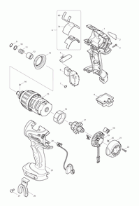 Page 2 Diagram and Parts List for XPT03Z  Makita Drill