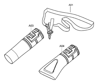 Fig-2 Diagram and Parts List for XBU04Z  Makita Leaf Blower / Vacuum