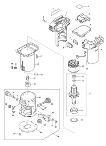 Fig-0 Diagram and Parts List for XTR01M8J  Makita Saw