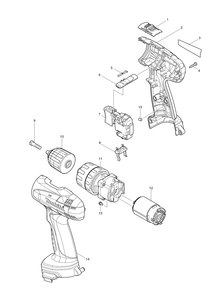 Page 1 Diagram and Parts List for 8271D  Makita Drill