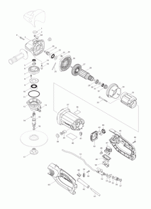 Page 1 Diagram and Parts List for PK5011CX1  Makita Sander