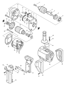 Page 1 Diagram and Parts List for 6013BRK  Makita Drill