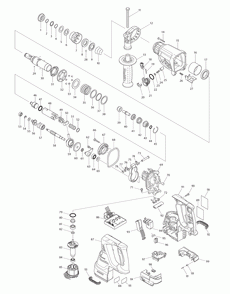 Page 1 Diagram and Parts List for XRH011TX  Makita Hammer