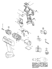 Page 1 Diagram and Parts List for 6227DWE  Makita Drill