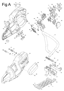 Fig-1 Diagram and Parts List for GEC01Z  Makita Concrete Saw