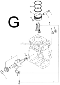 Page E Diagram and Parts List for G2800R  Makita Generator