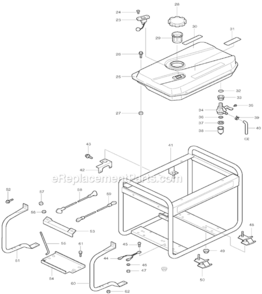 Part Location Diagram of 390-56076-18 Makita Battery Frame