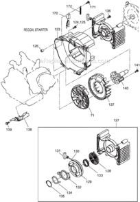 Page F Diagram and Parts List for G4300L  Makita Generator