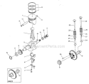 Crankshaft, Camshaft, And Piston Diagram and Parts List for G5500R  Makita Generator