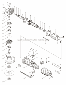 Page A Diagram and Parts List for GA4030K  Makita Angle Grinder