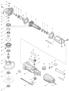 Part Location Diagram of CB458 Makita Carbon Brush