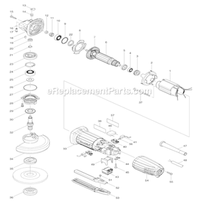 Part Location Diagram of 741423-B Makita Grinding Wheel-4 1/2