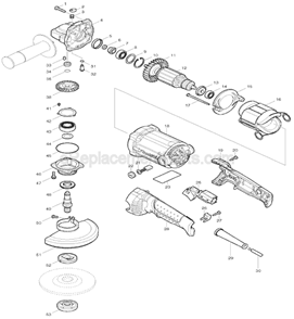 Part Location Diagram of 262132-3 Makita Rubber Ring 27, Ga5020