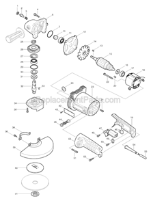 Part Location Diagram of 443036-0 Makita Felt Ring 25
