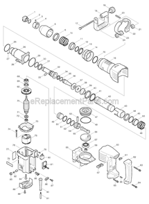 Page A Diagram and Parts List for HM1242C  Makita Demolition Hammer