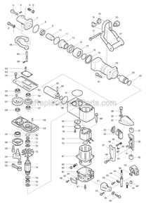 Page A Diagram and Parts List for HM1500B  Makita Demolition Hammer
