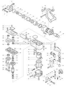 Part Location Diagram of 261105-3 Makita Nylon Washer 42