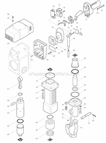 Page B Diagram and Parts List for HM1800  Makita Demolition Hammer