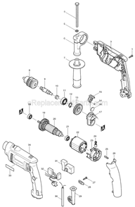 Part Location Diagram of 638237-5 Makita Brush Holder Unit