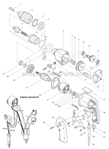 Page A Diagram and Parts List for HP2010N  Makita Hammer Drill