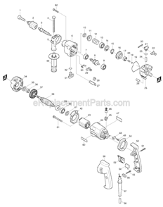 Part Location Diagram of 415601-5 Makita Motor Housing