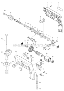 Page A Diagram and Parts List for HP2040  Makita Hammer Drill