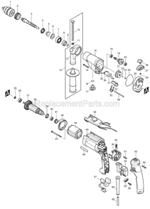 Page A Diagram and Parts List for HP2070F  Makita Hammer Drill