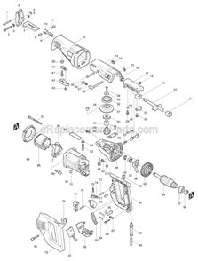 Part Location Diagram of 265011-4 Makita Binding Head Screw M5