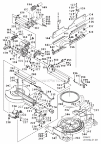 Page A Diagram and Parts List for LS1016LX5  Makita Miter Saw