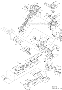 Page B Diagram and Parts List for LS1016LX  Makita Miter Saw