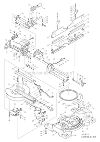 Page B Diagram and Parts List for LS1016L  Makita Miter Saw