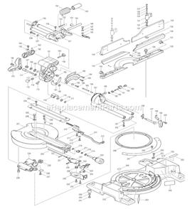 Page B Diagram and Parts List for LS1016  Makita Miter Saw