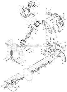 Page A Diagram and Parts List for LS1212  Makita Miter Saw