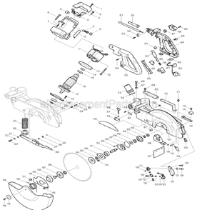Page A Diagram and Parts List for LS1214L  Makita Miter Saw