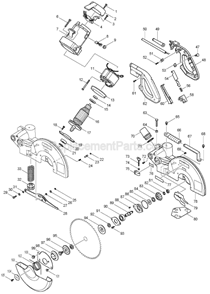 Page A Diagram and Parts List for LS1214  Makita Miter Saw