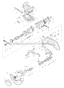 Part Location Diagram of 140H08-1 Makita Motor Housing