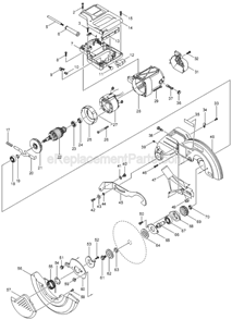 Part Location Diagram of 596236-2 Makita Field Assembly 115v