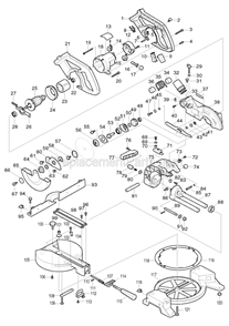 Page A Diagram and Parts List for LS711D  Makita Miter Saw