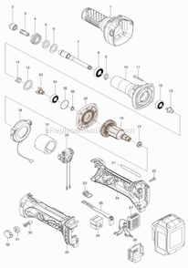 Page A Diagram and Parts List for LXDG01Z  Makita Die Grinder