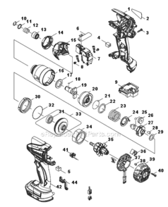 Part Location Diagram of 140946-9 Makita Hammer Case Complete