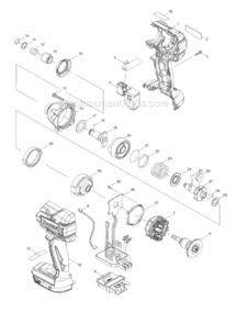 Part Location Diagram of 187455-7 Makita Housing Set