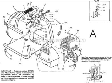 Part Location Diagram of 0720001 Makita Petcock