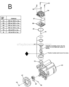 Page B Diagram and Parts List for MAC1200  Makita Compressor